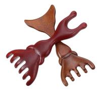 HAPINARY 2 Pezzi Pettine per massaggio di bellezza al legno di sandalo Massager del cuoio capelluto pettine a denti larghi Light Brown