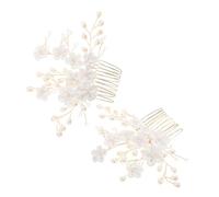 HAPINARY 2 pezzi Pettini Sposa Handmade con Fiori in Argilla Morbida e Accessori Eleganti per Acconciature Cerimonia e