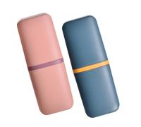 HAPINARY 2 Pezzi Porta Spazzolino da Viaggio in Resistente Portatile per Spazzolino e Dentifricio con Copertura Multifunzionale e Compatto per Bagno Scuola e Viaggi