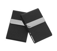 HAPINARY 2 Pezzi Portafoglio di biglietti da visita Caso di biglietti da visita portatile supporto per supporto per carta Porta della carta Black