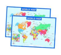 HAPINARY 2 Pezzi Poster Mappa Del per Scuole e Nidi Design e Resistente Stimola Interesse Dei