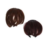 HAPINARY 2 pezzi Pz Clip in Frangetta Sintetica Francese Naturale e Invisibile Rock per Comfort e Look Realistico per Eventi e Halloween