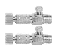 HAPINARY 2 Pezzi Raccordo Rapido in Metallo per Aerografo con Valvola Regolazione Flusso Aria Adattatore Accessorio per Compressore Controllo Preciso Spray Modellismo