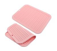 HAPINARY 2 Pezzi Set 2 Tappetini in Silicone Resistenti al Calore per Ferro Arricciacapelli e Piastra, Cuscinetto Riscaldante Portatile per Protezione Mobili, Supporto Compatto da Viaggio