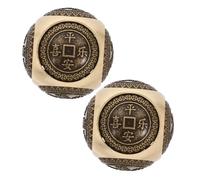 HAPINARY 2 Pezzi Sfere Baoding in Ottone con Incisioni Artistiche per Esercizio Mano e Stimolazione Profonda Palline Cinesi Antistress per Fitness e Relax Design Elegante e Resistente