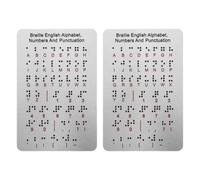 HAPINARY 2 Pezzi Tavola Braille in Alluminio Punti in Rilievo per Apprendimento Interattivo, Strumento Didattico per Principianti, Adatta a Non Vedenti per Casa ed Educazione