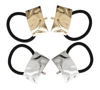 HAPINARY 2 Set Di Elastici Per in Gomma Fasce Per in Metallo Fermacoda Per Ragazze Accessori Per Da Donna 4 Pezzi*2