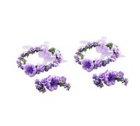 HAPINARY 2 Set Di Lussuose Fasce Per Con Ghirlande Di Fiori Per Spose E Matrimoni Con Bracciale Floreale Adatte Alle Taglie 2 Pezzi*2