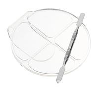 HAPINARY 2 Set Telaio in Polvere Pennello Per Fondotinta Per Trucco Liquido Trucco Illuminante Pallet Mini Spatole Cosmetiche Riutilizzabili Parà Evidenziatore Acrilico Transparent