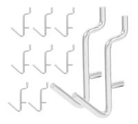 HAPINARY 20 Pezzi Ganci per Pegboard in Metallo Argento, Facili da Rimuovere e Antiscivolo, per Appendere Utensili e Chiavi a Casa nei Centri Commerciali