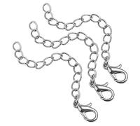 HAPINARY 20 Pezzi Prolunga per Collana e Bracciale con Anello e Chiusura Circa Materiale Metallo Duro Placcato in Argento Utilizzata per Estendere La Tua Collana o Braccialetto Preferito 60