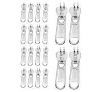 HAPINARY 20 Pezzi Tiranti per Cerniera Doppio Foro Bloccaggio Accessori Resistenti in Nylon Argento Vintage per Riparazione Zaini Borse e Bagagli Strumenti per Sostituzione Cursore