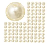 HAPINARY 200 Pezzi Perline Imitazione Abs con Fori Beige Rotonde Leggere per Creazioni Gioielli Fai da Te Bracciali Collane e Accessori Craft