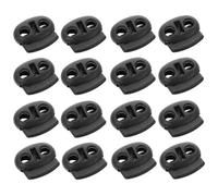 HAPINARY 250 Pezzi Fermacorda Molla Doppio Foro in Plastica Nera Regolatore per Cordoncini Sacchetti Abbigliamento Sportivo e Zaini Protezione Tessuto e Facile Regolazione