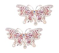 HAPINARY 2Pcs Diamante Clip Di Della Farfalla Delle Donne Dei Francese Clip Di Perno Di Gemme Di Per Le Donne Clip Di Per Le Donne Francese