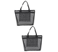 HAPINARY 2pezzi Borsa Da Doccia Rete Di Capacità Tote Bag Per Viaggi e Spiaggia Organizer Per Cosmetici e Accessori Colore Nero