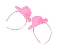 HAPINARY 2pezzi Cappello Cowboy in Costume Rosa Fascia Per Capelli Western Accessori Da Cowgirl Copricapo Da Cowboy Per Feste Compleanno Addio Al Nubilato Carnevale