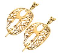 HAPINARY 2pezzi Forcine per Capelli Vichinghi in Metallo Albero della Vita Stile Retrò Antico Bastoncini per Capelli da Donna Accessori Vichinghi per Cosplay