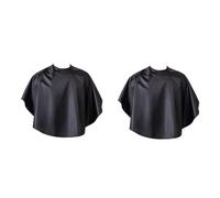 HAPINARY 2pezzi Mantellina Parrucchiere Con Spalline Regolabili Per Taglio e Colorazione Grembiule Unisex Poliestere Per Uso Professionale e Domestico Nero