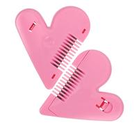 HAPINARY 2pezzi Pettine Bang con Strumento per Taglio Frangia in Plastica Pettine Portatile Forma di Cuore per Rifinire Frangia Acciaio Inossidabile di Guscio Abs Sicuro Stile Casuale