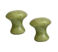 HAPINARY 2pezzi Pietre Da Massaggio Viso Forma Di Fungo in Avventurina Verde Strumenti Per Massaggio Rilassamento e Riduzione Rughe Accessori Per Benessere Quotidiano