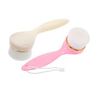 HAPINARY 2pezzi Spazzola Esfoliante Per Viso Manico Lungo Spazzola Manuale Per Pulizia Del Viso Pratica Per Massaggio e Pulizia Profonda