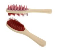 HAPINARY 2pezzi Spazzola Massaggio Capelluto Manico Doppio Dente Impugnatura in Silicone Antiscivolo Esfoliante Per Lavaggio Adatto Tutti i Tipi Di
