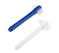 HAPINARY 2pezzi Spazzola Per Protesi Doppia Testa Per Pulizia Dentiera Design Ergonomico e Manico Lungo Antiscivolo Per Uso Domestico
