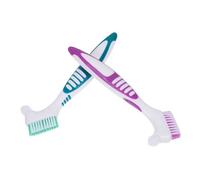 HAPINARY 2pezzi Spazzole Per Dentiera Con Testine Spazzola Per Pulizia Denti Fissati e Mobile Manico Antiscivolo e Pulizia Facile e Pratica Per Ogni Tipo Di Dentiera