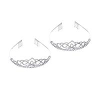 HAPINARY 2pezzi Sposa Flash Diamond Headdress Accessori Nuziali Per Matrimoni Compleanni e Feste Copricapo Elegante Argento Per Bride to Be