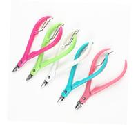 HAPINARY 3 Pezzi Cuticole Manicure con Manico in Plastica Pinza Unghie per Rimozione Pelli Morte Strumento Portatile per Unghie Colore Casuale