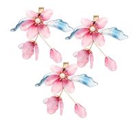 HAPINARY 3 Pezzi Di Per Feste Accessori D'Epoca E Stile Hanfu Fermagli Artificiali Floreali Costumi Asiatici Per Kimono Cinese Carino Con Fiori