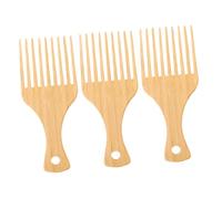 HAPINARY 3 pezzi Pettine in Legno di Bambù Maschile per Acconciature con Denti Larghi Multifunzione per Styling Capelli Ricci e Lisci per Uso Personale e Salone