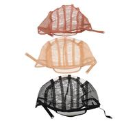 HAPINARY 3 Pezzi Rete Elastica per Parrucche Donna Cappello Mesh Traspirante e Morbido Neri Beige e Marroni Copertura Invisibile e Fissa per Acconciature Naturali