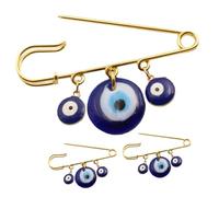 HAPINARY 3 pezzi Spilla Occhio Blu Spille di Sicurezza per Abbigliamento e Sciarpa Decorazione Speciale Fortuna per Donna Spille Eleganti con Ciondoli Occhio Malocchio per Feste e