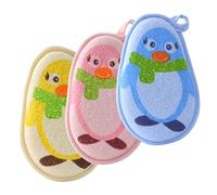 HAPINARY 3 Pezzi Spugne Bagnetto per Ragazzo Ragazza in Cotone e Poliestere, Morbide e Leggere, Design Unico per Pulizia e Esfoliazione Delicata Durante Bagnetto Colore Casuale