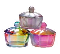 HAPINARY 3pezzi Ciottola in Vetro Trasparente Per Unghie Tazza Decorativa Per Monomeri Ciotola Per Manicure Professionale Accessorio Per Nail Art Tazza Per Miscelazione Polveri Forniture Pe