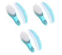 HAPINARY 3sets Spazzola e Pettine Per Ragazzo Ragazza Kit Massaggio Per Ragazzo Ragazza Con Design Antiscivolo e Materiale Resistente Colore Blu Per La Dei Dei Piccoli
