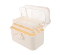 HAPINARY 3strato Scatola Portatrucchi Multiuso Cassetta Portaoggetti Strati Organizer Portatile Per Medicinali Articoli Per Bellezza e Artigianato Resistente All Acqua