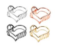 HAPINARY 4 pezzi Clip Capelli Donna Minimaliste Forma di Cuore Fermagli Gioiello per Capelli Lunghi e Corti Accessori Moda per Feste e Occasioni Speciali Colori Oro Argento Rosa e Nero