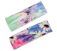 HAPINARY 4 Pezzi Fascia Per Chioma Da Yoga Nodusso Elastico in Stile Bohémien Fascia Per Chioma Che Assorbe Sudore Per Esercizi Di Corsa