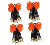 HAPINARY 4 Pezzi Parrucca Con Perline A Coda Di Cavallo, Treccia Con Fiocco, Estensione Per Coda Di Cavallo Sintetica, Estensioni Per Sintetici Per Coda Di Cavallo, Treccia Per Donna,