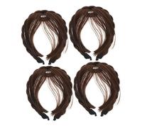 HAPINARY 4 Pezzi Parrucca Fascia Frangia Fasce Per Capelli Donne Frangia Capelli Fascia Per Extension Per Ragazze Sintetica Finta Per