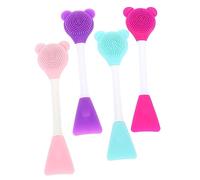 HAPINARY 4 Pezzi Pennello Detergente Viso Testa Doppia Applicatore Maschera Strumento Bellezza Cosmetico