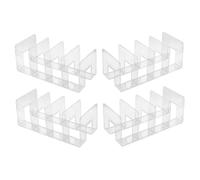 HAPINARY 4 Pezzi Portadocumenti Trasparente in Plastica Raccoglitore di File Ripiano Verticale A 4 Sezioni Organizer per Cartelle da Scrivania Portalibri Espositore per Raccoglitori