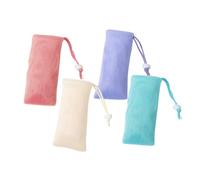 HAPINARY 4 pezzi Sacchetti Porta Sapone Esfolianti in Rete Antiscivolo Portatile con Gancio per Viaggio e Uso Quotidiano Adatto Saponi Artigianali Viso e Corpo