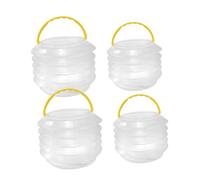 HAPINARY 4 Pezzi Secchielli Richiudibili Trasparenti per Lavaggio Pennelli Secchio Portatile in Plastica per Acquerelli Gouache e Acrilici Design Pieghevole Leggero per Pittura Outdoor e