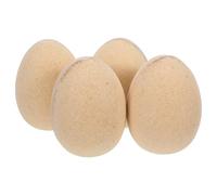 HAPINARY 4 Pezzi Uova di Legno da Dipingere Fondo Piatto, Uova Finte per Galline, Materiale Legno per Progetti Creativi e Decorazioni di Pasqua