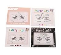 HAPINARY 4fogli Adesivi Brillantini Per Viso e Corpo Di Gemme Autoadesive Per Makeup Decorazioni Per Feste e Festival Facili Da Applicare Design Unico Per Costumi e Occasioni Speciali