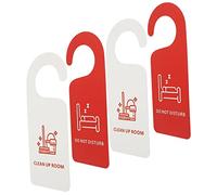 HAPINARY 4pezzi Cartello Non Disturbare Per Camere Hotel Cartello Appendibile Bifacciale in Pvc Per Segnale Pulizia Stanza Non Disturbare Sulla Porta